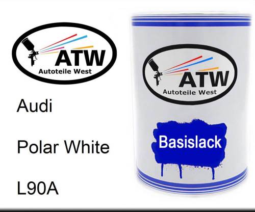 Audi, Polar White, L90A: 500ml Lackdose, von ATW Autoteile West.